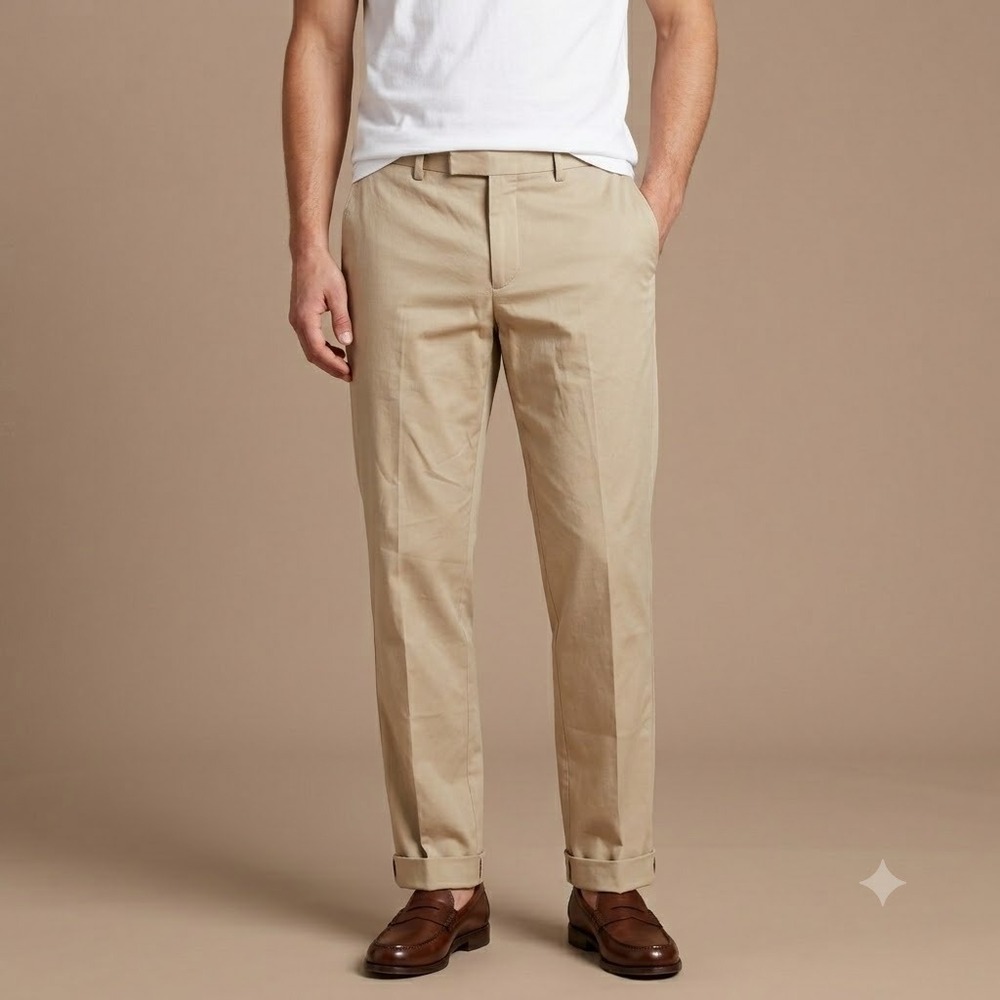 Hugo Boss Men's‎ 35x30 Tan Chino Dress Pants Flat Front Khaki Business Casual